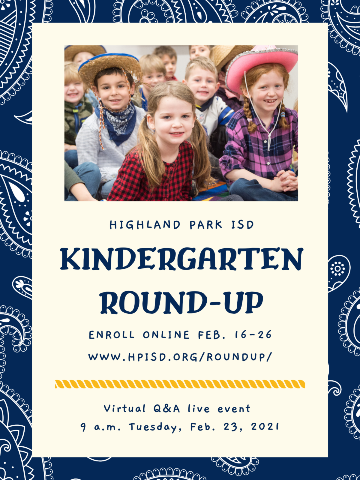 Kindergarten Round-Up flyer